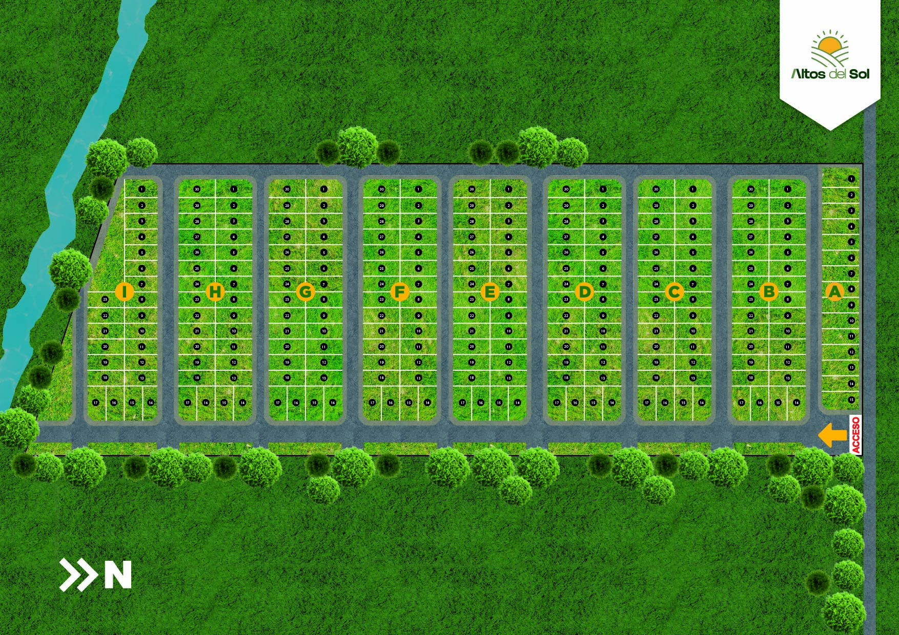 Altos del Sol lot map
