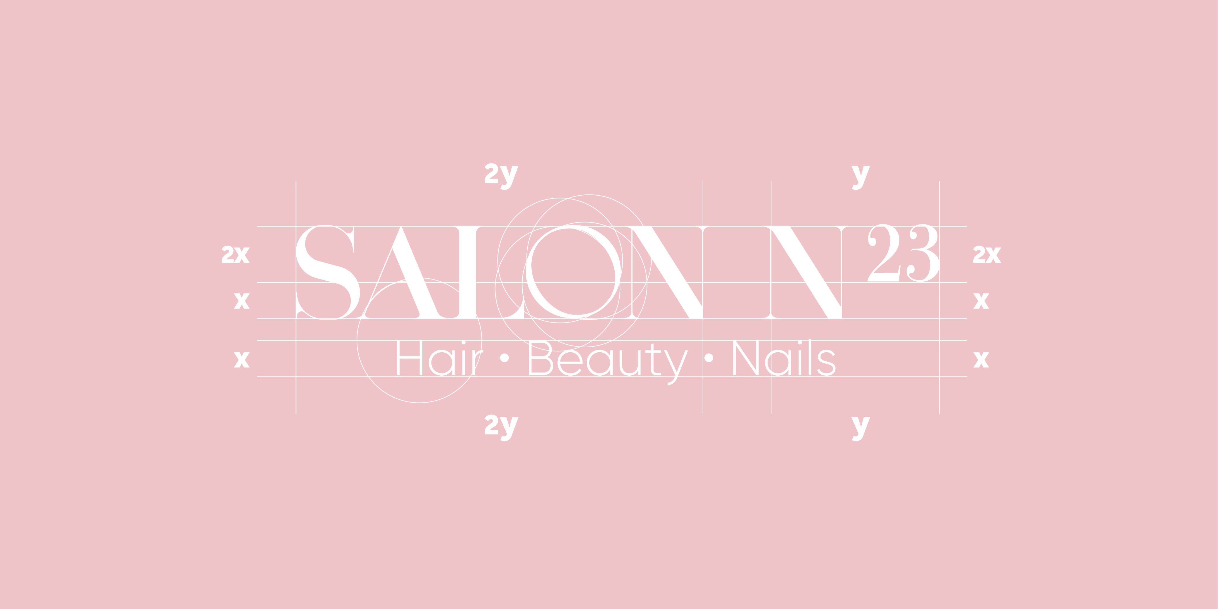 Salon N23 logo construction grid