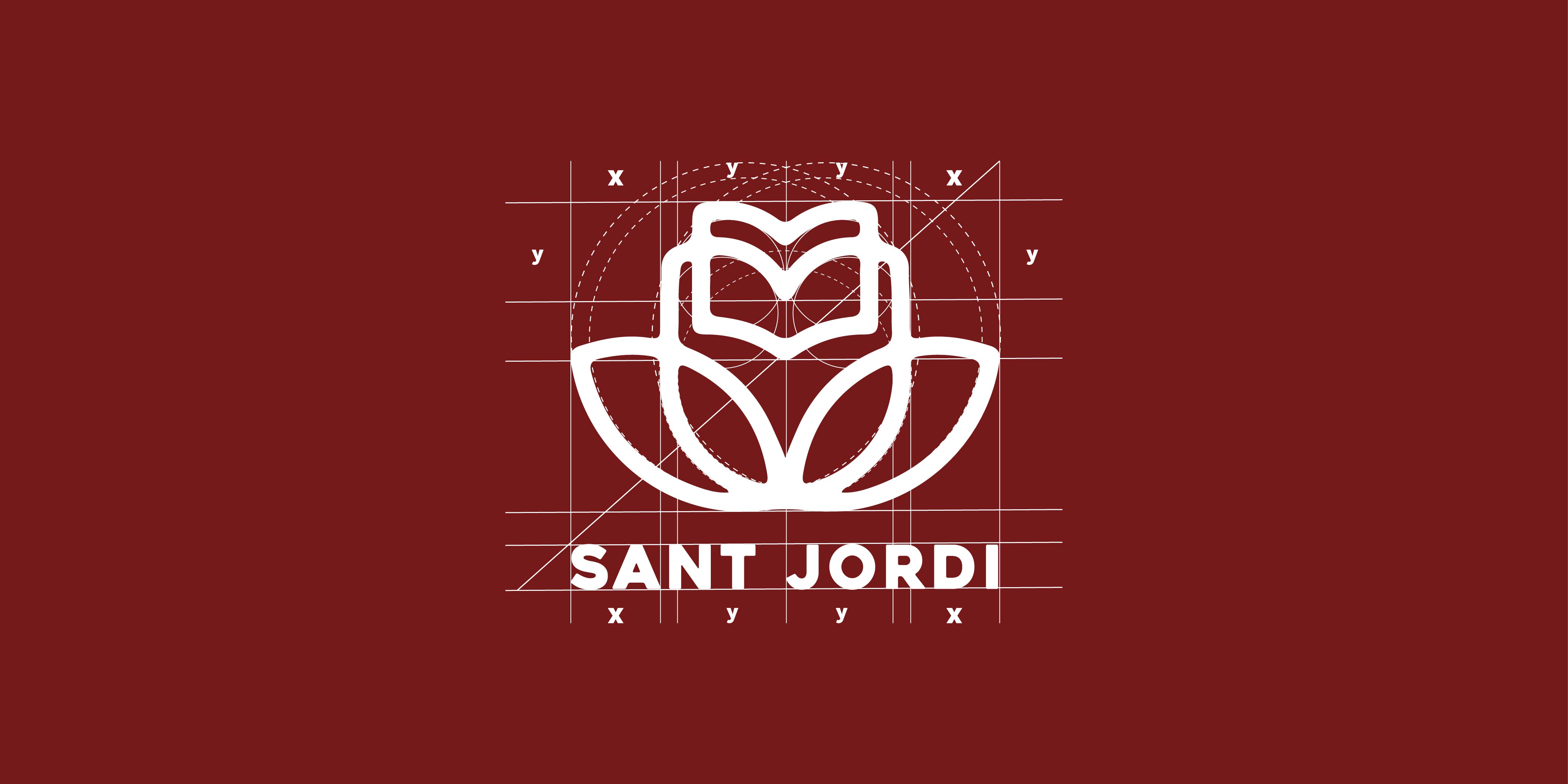 Sant Jordi logo construction grid